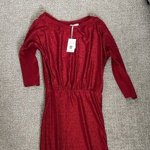 Grace Karin Burgundy Glitter Dress